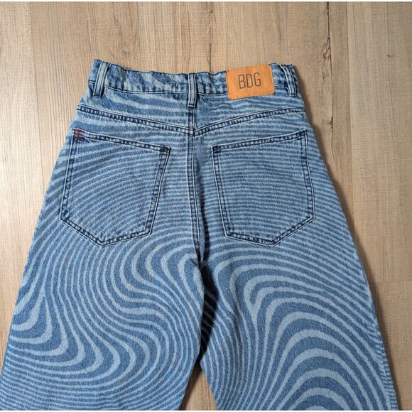 BDG Urban Outfitters Size 28 Rih High Rise Extreme Baggy Sonic Wave Blue Jeans - Picture 7 of 12